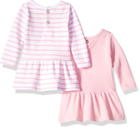 مجموعة فساتين Hanes Baby-girls Ultimate Baby المرنة - فستانان بأكمام طويلة مع 2 سروال ضيق in Saudi Arabia
