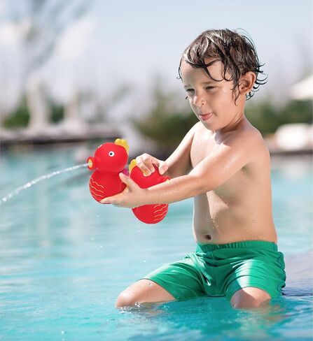 DolliBu Seahorse Bath Buddy Squirter - لعبة حمام مطاطية عائمة على شكل فرس البحر الأحمر، لعبة ممتعة لرش الماء في وقت الاستحمام للأطفال الصغار، لعبة حيوانات لطيفة للحياة البحرية لحوض الاستحمام والشاطئ وحمام السباحة للفتيات والفتيان in Saudi Arabia