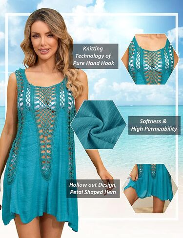 Anlaey Women's Crochet Beach Cover Ups Summer Swimsuit Bikini Bathing Suit Coverups for Swimwear in Kuwait