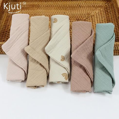Baby Organic Muslin 100% Cotton Washcloths - 4 Layer Hypoallergenic Saliva Soothe Body Face Towel- aprox 9x9 inch -Newborn Essentials - Boys and Girls (6Pack Random Colors) in Kuwait
