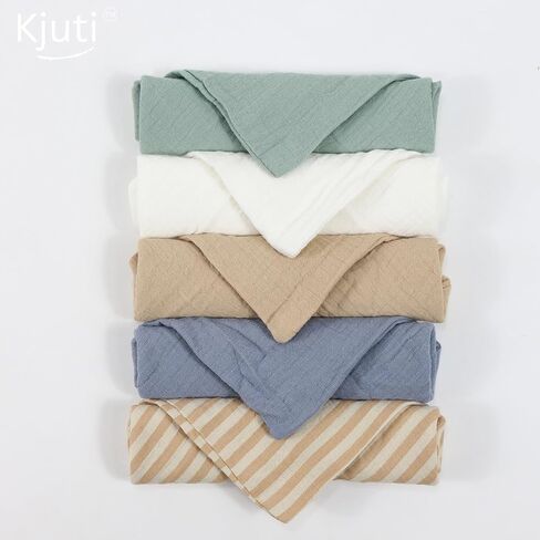 Baby Organic Muslin 100% Cotton Washcloths - 4 Layer Hypoallergenic Saliva Soothe Body Face Towel- aprox 9x9 inch -Newborn Essentials - Boys and Girls (6Pack Random Colors) in Kuwait