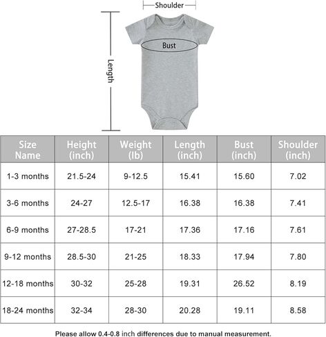 BonbonPomme للجنسين الطفل ارتداءها رومبير للرضيع العودة إلى المنزل قميص داخلي فارغ 0-24 شهرا in Kuwait