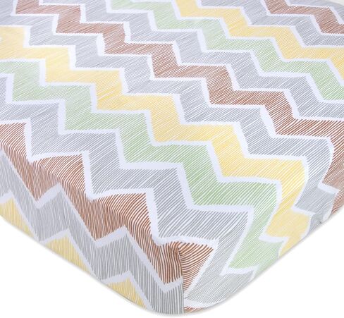 Standard Microfiber Fitted Crib Sheets for Baby Girl, Boy & Neutral, 2 Pack - 28x52 (Jungle & Chevron) in Saudi Arabia