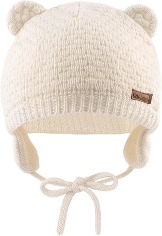 JANGANNSA Cute Knitted Boys Girls Christmas Beanie Warm Earflap Winter Hat Infant Toddler Baby Beanie 0-2Y in Saudi Arabia