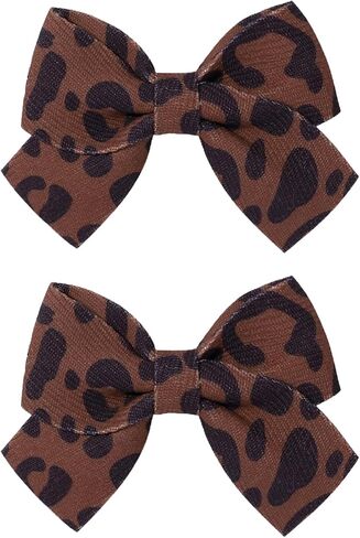 Baby girls leopard print bow hairpin Bow Leopard Hair Bow for women in Saudi Arabia