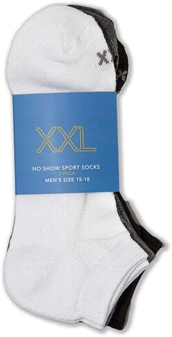جوارب رياضية XXL No-Show (مقاس الرجال 15-18) (3 عبوات) in Kuwait