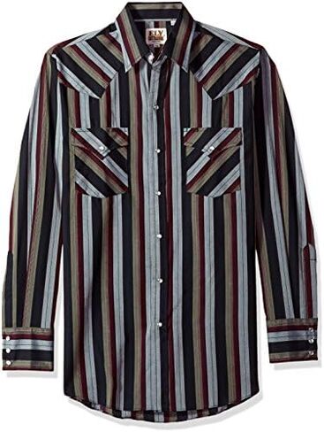 ELY CATTLEMAN Men's Long Sleeve Stripe Western Shirt in Saudi Arabia