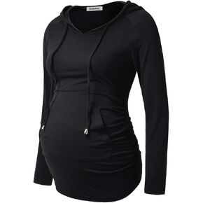 GINKANA Maternity Hoodie Long Sleeves Shirts Casual Maternity Top Pregnancy Sweatshirt Casual Clothes in Saudi Arabia