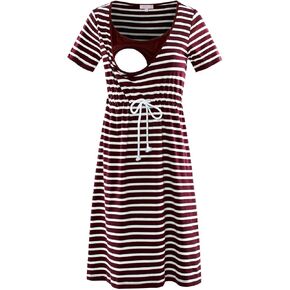 Bhome Nursing Tank Dress Maternity Sleeveless Breastfeeding Dress Casual Knee Length