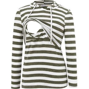Smallshow Women's Nursing Tops Long Sleeve Breastfeeding Shirt Hoodie in Saudi Arabia