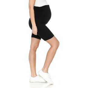 Leggings Depot Women’s Ruched Side Waist Maternity Shorts, Over The Belly Pregnancy Lounge Shorts (Available in Plus Size)