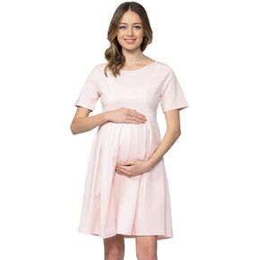 HELLO MIZ Women's Maternity Formal Dress with Front & Back Pleat