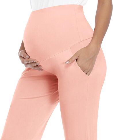 PACBREEZE Women's Maternity Pants Lounge Workout Joggers Over The Belly Pajama Sweatpants Stretchy Pregnancy Pants in Kuwait