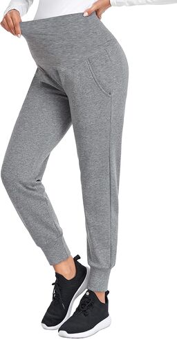 PACBREEZE Women's Maternity Pants Lounge Workout Joggers Over The Belly Pajama Sweatpants Stretchy Pregnancy Pants in Kuwait