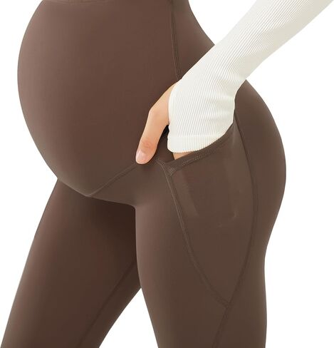 JOYSPELS Smooth Feeling Maternity Leggings Over The Belly with Pockets Workout Pregnancy Pants in Saudi Arabia
