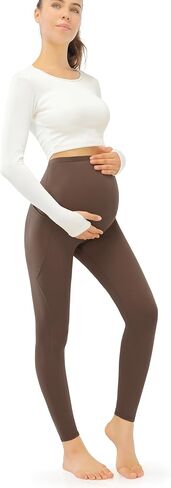JOYSPELS Smooth Feeling Maternity Leggings Over The Belly with Pockets Workout Pregnancy Pants in Saudi Arabia