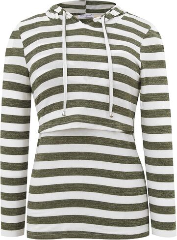 Smallshow Women's Nursing Tops Long Sleeve Breastfeeding Shirt Hoodie in Kuwait