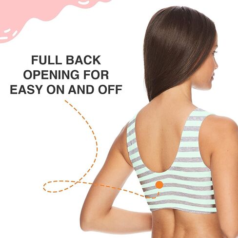 Lamaze - ملابس حميمة للنساء، حمالة صدر قطنية للنوم والرضاعة، مخططة in Kuwait