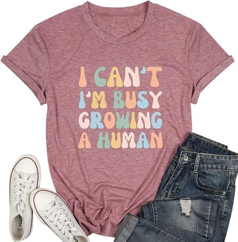 Tewmeu Mama Shirts for Women Funny Pregnancy Announcement Shirt | boy mom gifts，rock mama skull shirts，mama bear shirt in Saudi Arabia