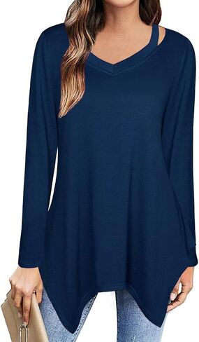 Amrto Womens Summer Short Sleeve Tunic Tops Loose Fit Casual Blouses Swing Irregular Hem Asymmetrical Shirt in Saudi Arabia