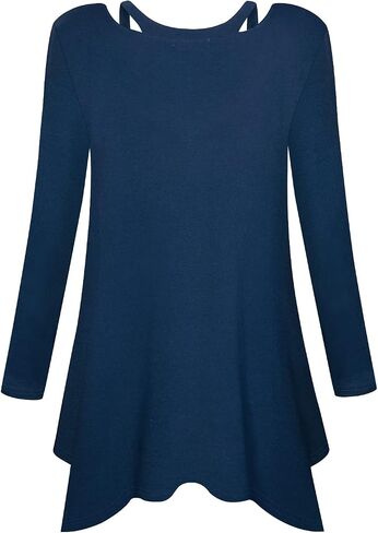 Amrto Womens Summer Short Sleeve Tunic Tops Loose Fit Casual Blouses Swing Irregular Hem Asymmetrical Shirt in Saudi Arabia