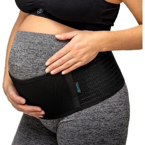 BABYGO® Pregnancy Support Belt Maternity Belly Band for Pregnant Women | Helps with Back, Hip & Pelvic Pain | 50-Page Book with Exercises Included | Nude One Size
