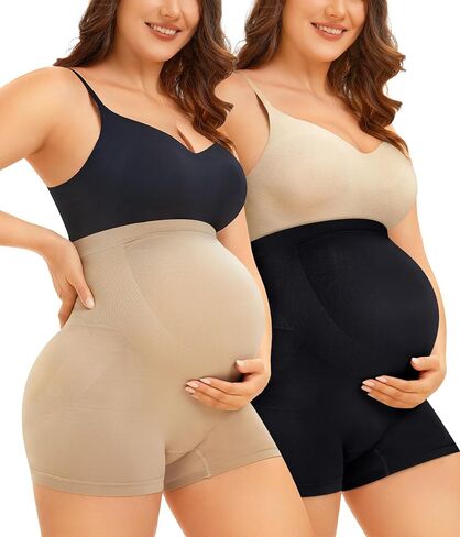 LANCS Maternity Shorts Shapewear Pregnancy Panties High Waist Maternity Underwear Over Bump for Dresses Baby Shower in Kuwait