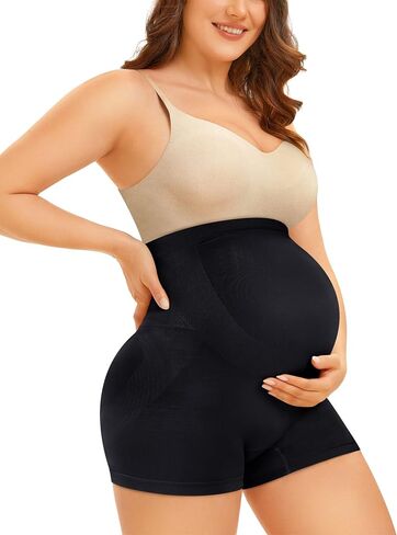 LANCS Maternity Shorts Shapewear Pregnancy Panties High Waist Maternity Underwear Over Bump for Dresses Baby Shower in Kuwait
