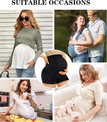 LANCS Maternity Shorts Shapewear Pregnancy Panties High Waist Maternity Underwear Over Bump for Dresses Baby Shower in Kuwait