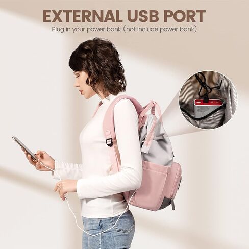 LOVEVOOK Laptop Backpack for Women, 15.6 Inch Work Business Backpacks Purse With Large Capacity, Waterproof Nurse Bag College Bookbag for School, Waterproof Casual Daypack for Travel in Saudi Arabia