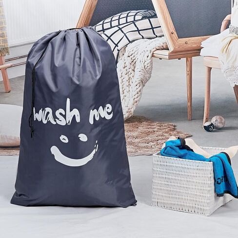 HOMEST XL Wash Me Travel Laundry Bag, Dirty Clothes Organizer Large Enough to Hold 4 Loads of Laundry Easy Fit a Laundry Hamper or Basket Black in Saudi Arabia