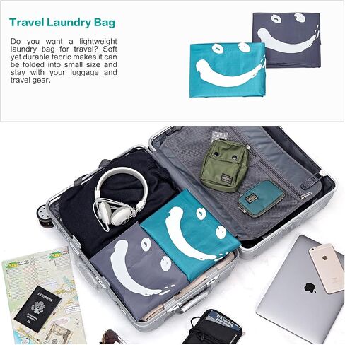 HOMEST XL Wash Me Travel Laundry Bag, Dirty Clothes Organizer Large Enough to Hold 4 Loads of Laundry Easy Fit a Laundry Hamper or Basket Black in Saudi Arabia