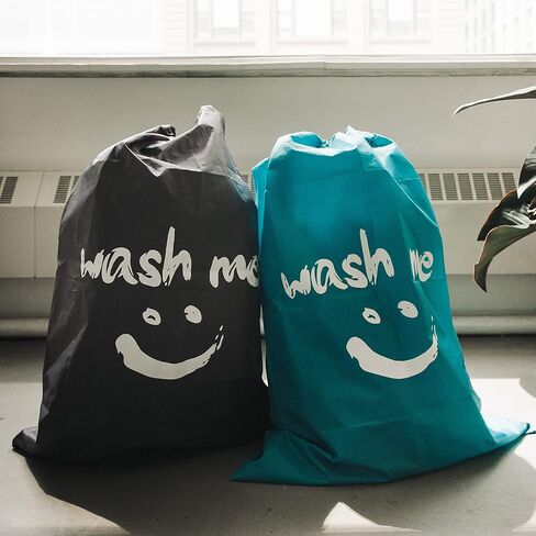 HOMEST XL Wash Me Travel Laundry Bag, Dirty Clothes Organizer Large Enough to Hold 4 Loads of Laundry Easy Fit a Laundry Hamper or Basket Black in Saudi Arabia