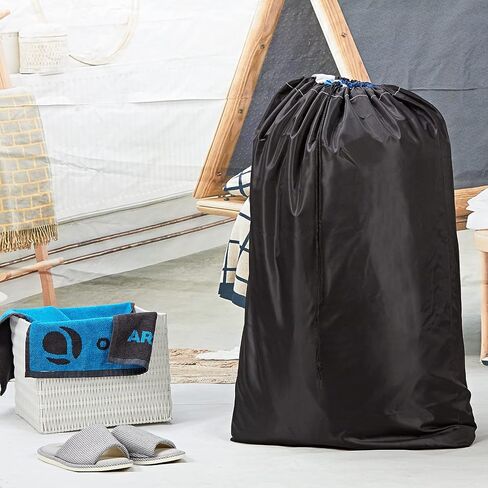 HOMEST XL Wash Me Travel Laundry Bag, Dirty Clothes Organizer Large Enough to Hold 4 Loads of Laundry Easy Fit a Laundry Hamper or Basket Black in Saudi Arabia