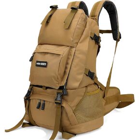 INOXTO 40L Hiking Backpack, Camping Backpack with Waterproof Rain Cover for Men, Outdoor Sport Travel Daypack for Climbing (065 Black)