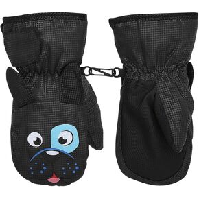 MoKo Toddler Mittens, Ski Kids Mittens, Waterproof & Windproof Mittens for Girls Boys, Thermal Warm Fleece Winter Snow Gloves for Kids
