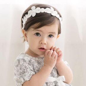 Baby Girls Cute Bow-knot Headband Soft Lace Floral Hairbands Newborn Infant Toddlers Kids Hair Accessories (Style 1)