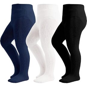 Baby Tights Toddler Cable Knit Leggings Cotton Seamless Stockings | Warm,Soft,Reinforced Toe,Stretchable,Skin-friendly,Adjustable Waistband,U-shaped Crotch,Snug fit,Soft Cable knit fabric in Saudi Arabia