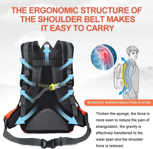 INOXTO lightweight Hiking Backpack 35L/40L Hiking Daypack with Waterproof Rain Cover for Travel Camping Outdoor Men and Women in Kuwait