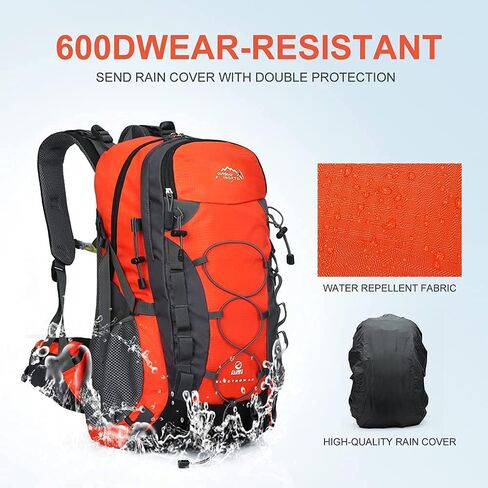 INOXTO lightweight Hiking Backpack 35L/40L Hiking Daypack with Waterproof Rain Cover for Travel Camping Outdoor Men and Women in Kuwait