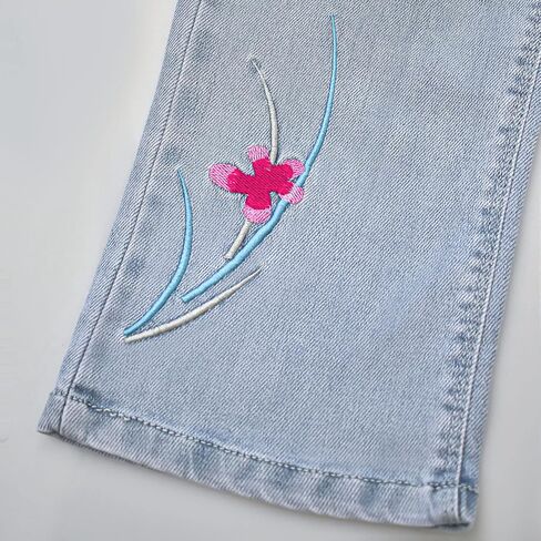 Peacolate 2-10 Years Little&Big Girls Embroidery Super Stretchy Jeans Denim Leggings in Kuwait