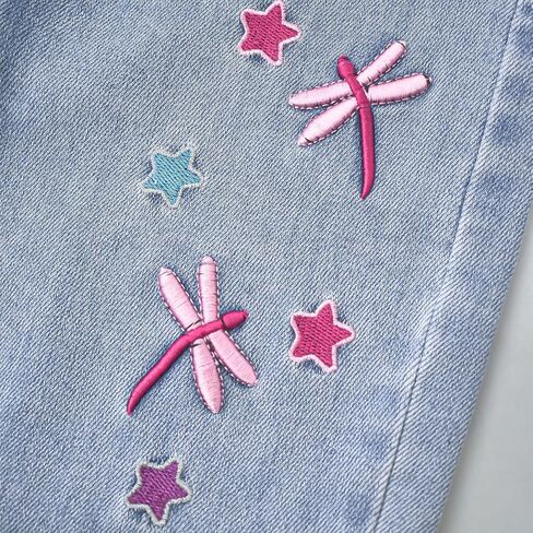 Peacolate 2-10 Years Little&Big Girls Embroidery Super Stretchy Jeans Denim Leggings in Kuwait