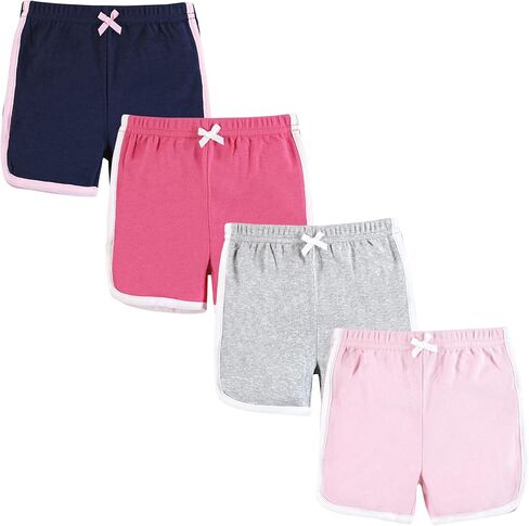 Hudson Baby Unisex Baby and Toddler Shorts Bottoms 4-Pack, Pink Navy, 5 Toddler in Kuwait