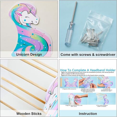 FIOBEE Girls Headband Holder Organizer Unicorn Headband Storage Hair Accessories Organizer Hairband Display Stand Home Room Decors for Kids in Saudi Arabia