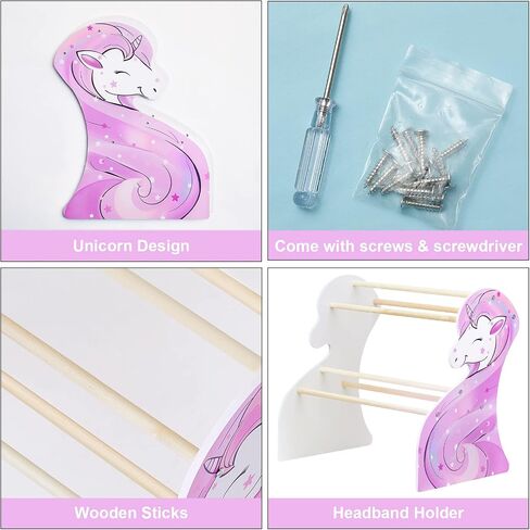 FIOBEE Girls Headband Holder Organizer Unicorn Headband Storage Hair Accessories Organizer Hairband Display Stand Home Room Decors for Kids in Saudi Arabia