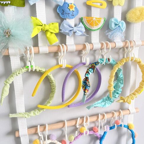 ALinmo Headband Holder Hair Bows Organizer for Girls, Baby Headbands Hair Accessories Organizer Storage Wall Hanging Decor for Toddler Girls Room in Saudi Arabia