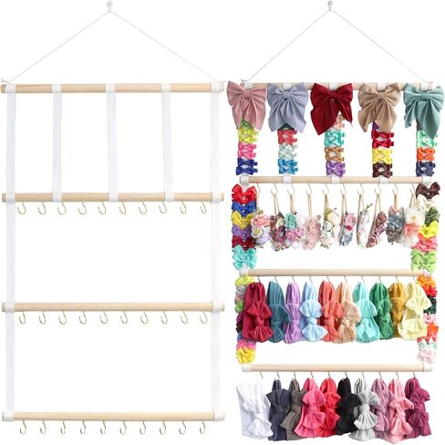 ALinmo Headband Holder Hair Bows Organizer for Girls, Baby Headbands Hair Accessories Organizer Storage Wall Hanging Decor for Toddler Girls Room in Saudi Arabia