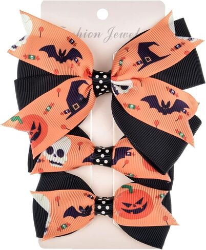 Baby Rose Halloween Headband Infant Pumpkin Hairband Bow Hair Clips (4pc clips) in Saudi Arabia