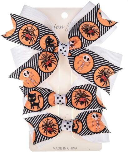 Baby Rose Halloween Headband Infant Pumpkin Hairband Bow Hair Clips (4pc clips) in Saudi Arabia