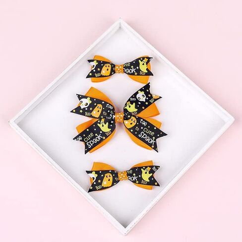 Baby Rose Halloween Headband Infant Pumpkin Hairband Bow Hair Clips (4pc clips) in Saudi Arabia